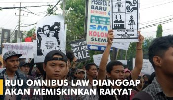 Buruh dan Mahasiswa di Yogyakarta Gelar Aksi Tolak RUU Omnibus Law